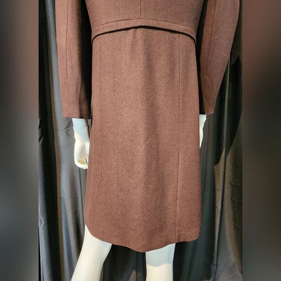 Marc Jacob's Vintage Brown wool Toggle Dress Coat with Standing collar - Picture 11 of 16